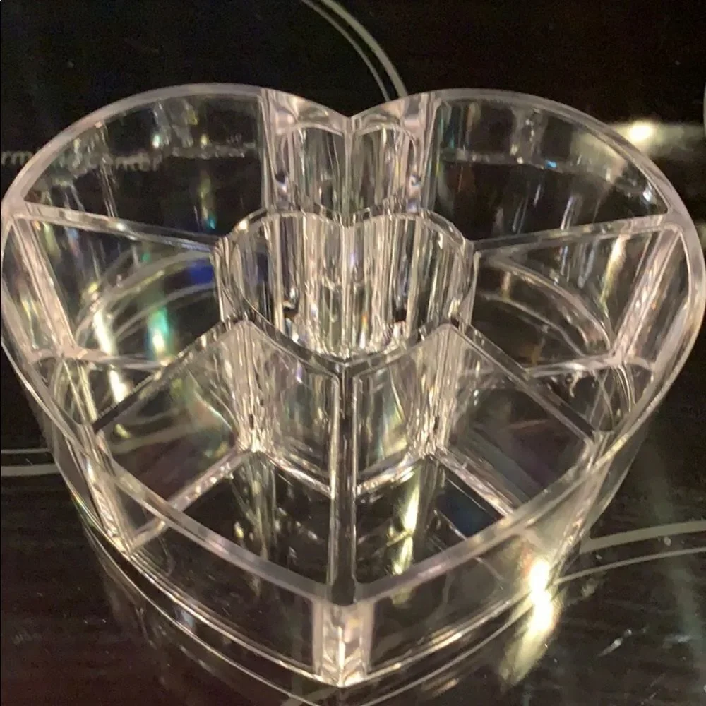 Two clear make up organizing tray